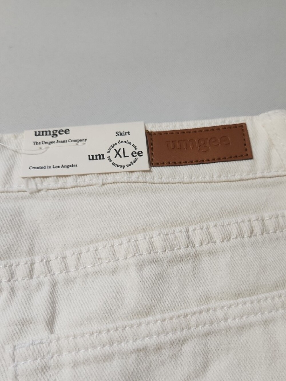 Umgee White Denim Mini Skirt - Clean White With Beautiful Embroidery - Picture 9 of 13